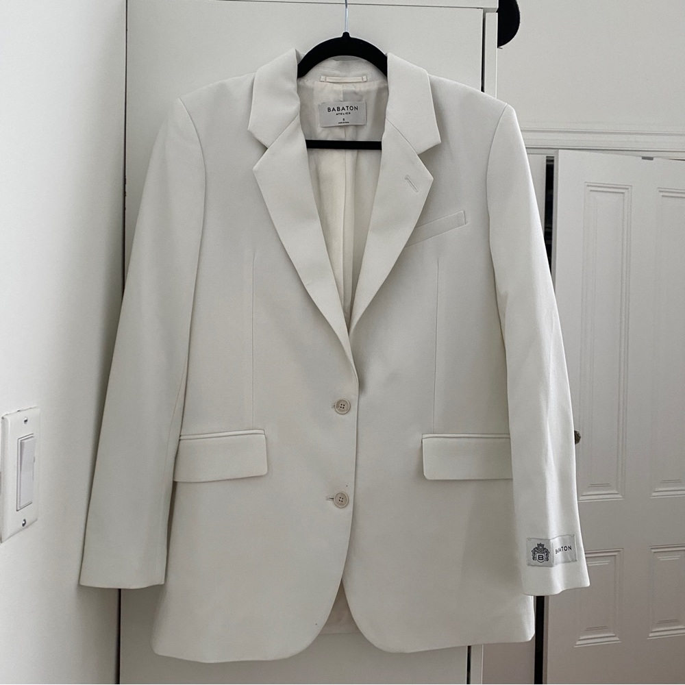 Babaton Atelier New Agency White Blazer